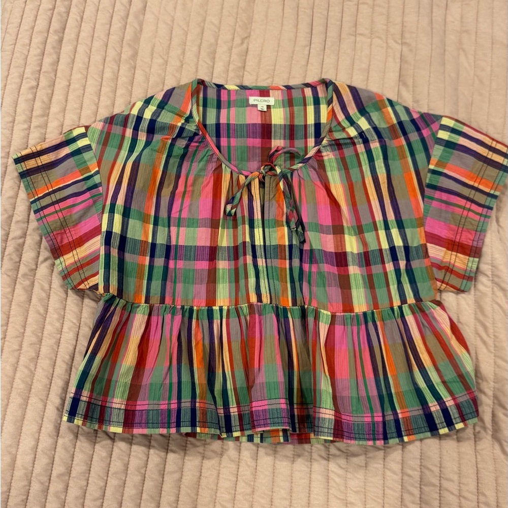 Anthropologie Pilcro Colorful Plaid Shirt